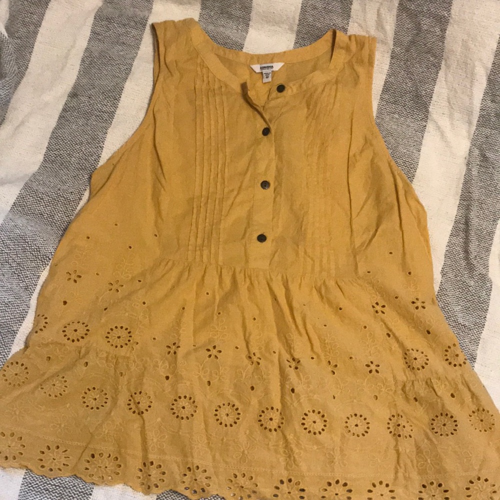 Yellow Sonoma Button Top